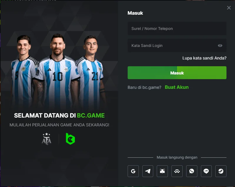 Tutorial sederhana ini memungkinkan Anda masuk ke akun BC.Game dalam 4 langkah.