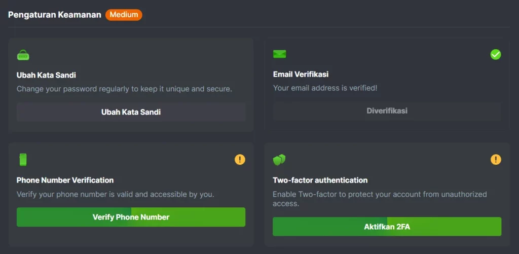 Langkah-langkah untuk verifikasi akun Game BC Anda